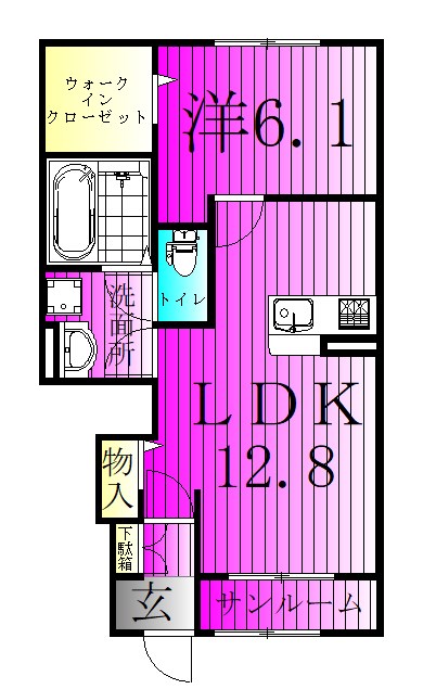オーチャードＤ 102号室 間取り