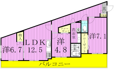 セレネ北小金Ⅱ 101号室 間取り
