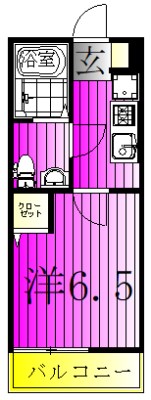 Ｅａｓｔ　Ｆｌａｔ　松戸  203号室 間取り