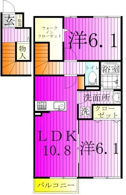 ラ・プランタン（西白井） 201号室 間取り