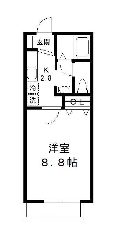 アクシズ　A棟 102号室 間取り