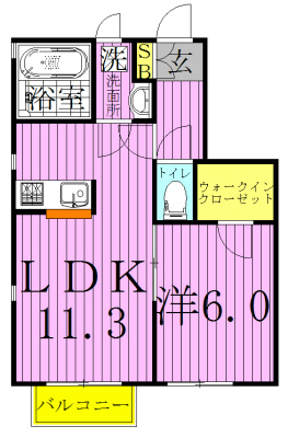 シェソワＡ 102号室 間取り