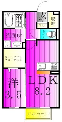 ラマージュおおたかの森 202号室 間取り