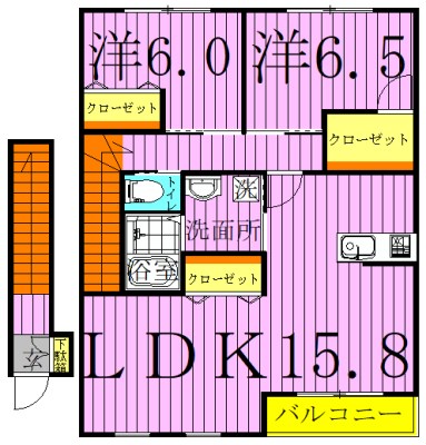 クロバーハイツＢ棟 間取り図