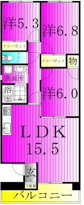 ルネスシーナ 105号室 間取り
