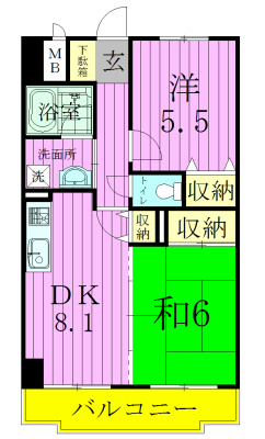 エクセラン東松戸 212号室 間取り