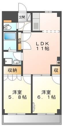 セントラルハイツⅡ 106号室 間取り