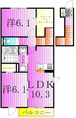 イースト・ヴィラⅡ 202号室 間取り