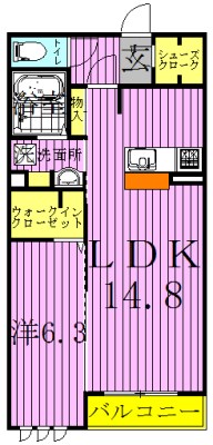 Amare 105号室 間取り