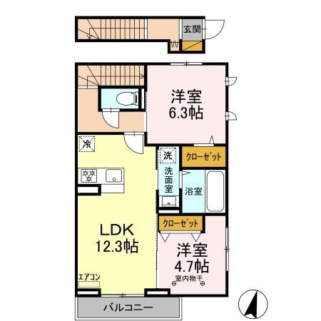 ソレイユ　 201号室 間取り