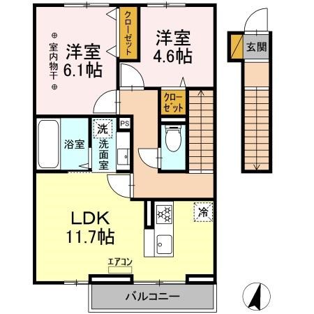 ソレイユ　 202号室 間取り