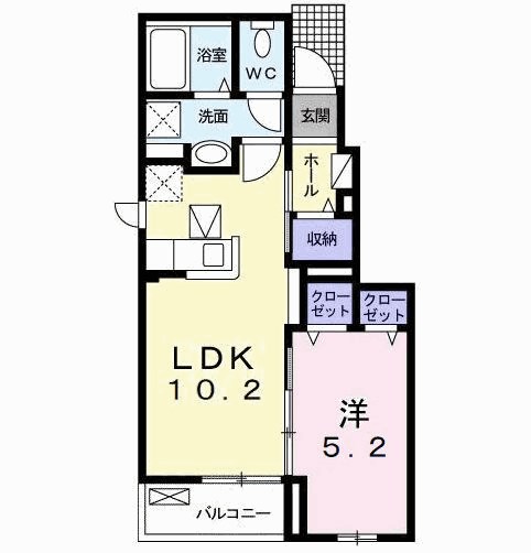 レジデンスミナミＢ 102号室 間取り