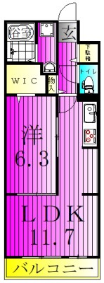 サードコート 203号室 間取り