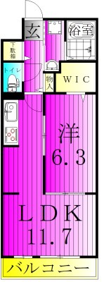 サードコート 104号室 間取り