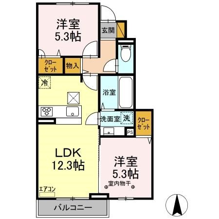 ペアージュ　Ⅰ  105号室 間取り