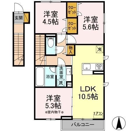 ペアージュ　Ⅰ  201号室 間取り