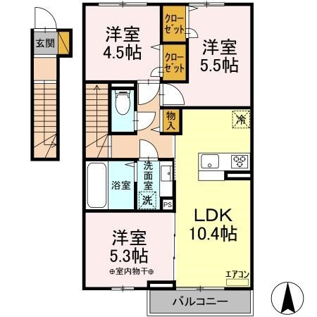 ペアージュ　Ⅰ  206号室 間取り
