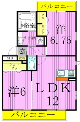 グランパティオＤ 間取り図
