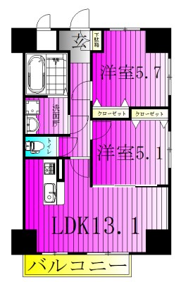 Ｋ・Ｍおおたかの森 507号室 間取り