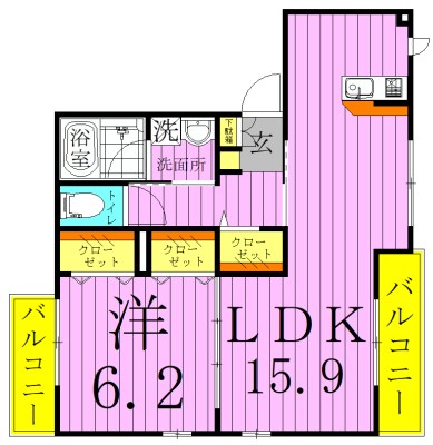 AVANON六町 間取り図