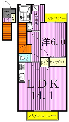 レカンドコリーヌ 206号室 間取り