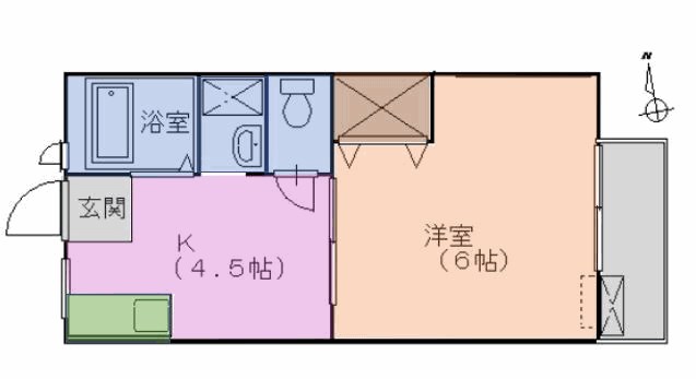 サンライズベル 201号室 間取り