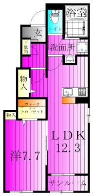 コンフォートA 101号室 間取り