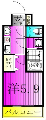 MELDIA秋山 102号室 間取り