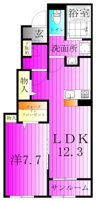 コンフォートA 102号室 間取り