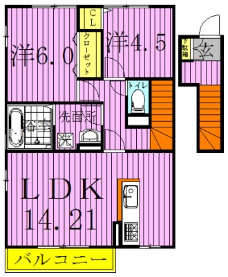 シティ　オブ　フレグランスⅡ 202号室 間取り