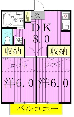 ジュネパレス松戸第708 101号室 間取り