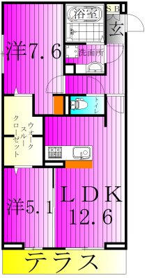 フォーリアA 102号室 間取り