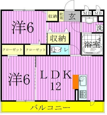 ルミエール中央 202号室 間取り