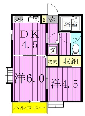 ジュネパレス柏第77  301号室 間取り