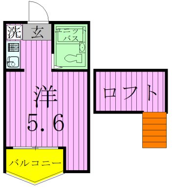 ウィスタリア 206号室 間取り