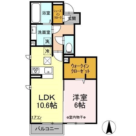 ペアージュ　Ⅱ 107号室 間取り