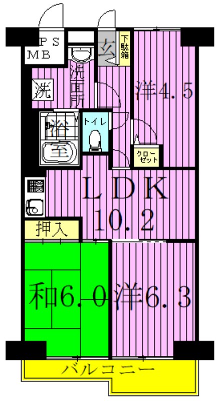 尾久橋スカイハイツ   間取り図