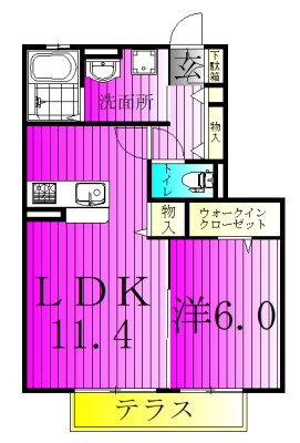 クリスタルＤ-room D-2号室 間取り