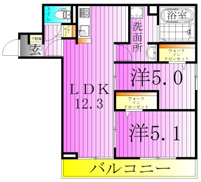グラナーデ鹿浜 間取り図