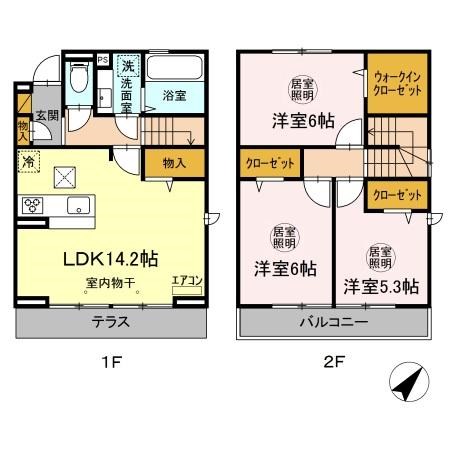 セルフィーユ　A棟  102号室 間取り