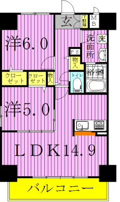 コンフォリア北小金 701号室 間取り