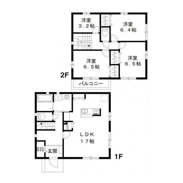 流山市膝丸戸建貸家 間取り