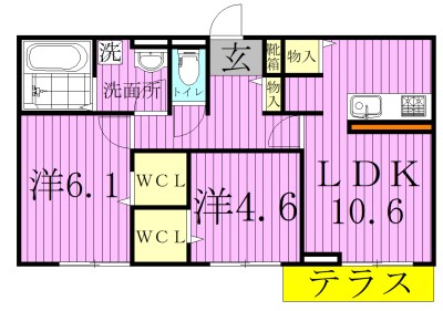 インペリアル 202号室 間取り