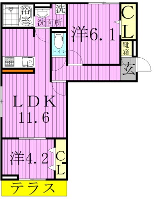 インペリアル 203号室 間取り