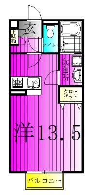クレールセゾン 206号室 間取り