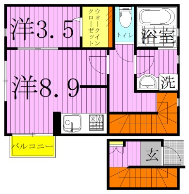 ラ・ルーナ 201号室 間取り