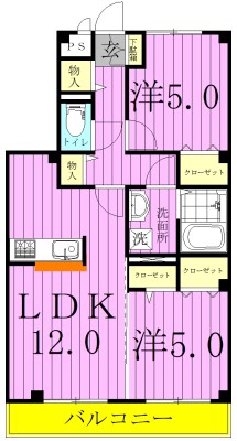 グランブルー 203号室 間取り