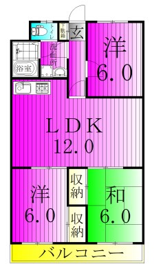 リアライズ新松戸 0107号室 間取り