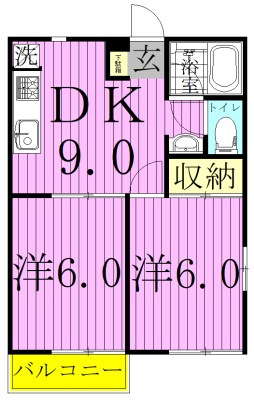 エーデルハイム北柏 102号室 間取り