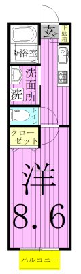 セナリオフォルム北小金 103号室 間取り